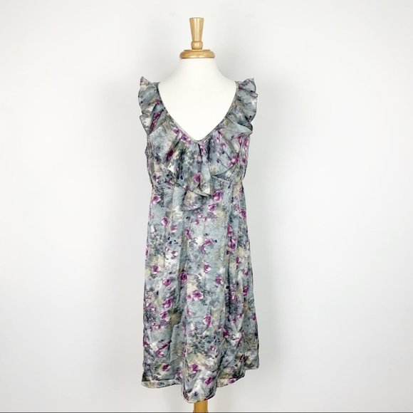 LOFT Dresses & Skirts - LOFT Multicolor Print Ruffle Dress Size 10